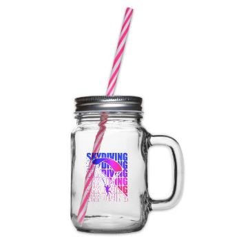 Skydive Freefly Skydiver Shirt Skydiving - Glass jar with handle and screw cap - clear - Right