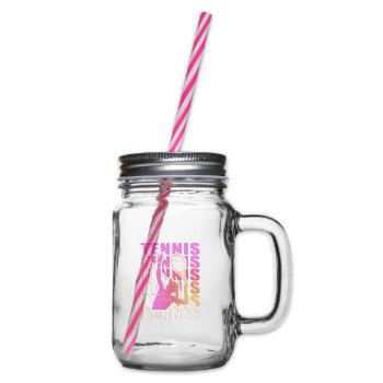 Tennis Clothing for Tennis Player Women Girls - Glass jar with handle and screw cap - clear - Right