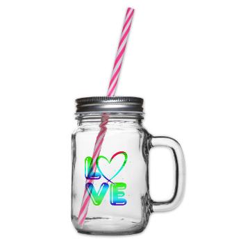 80s Retro CostumeTheme Party Costume 90s Party - Glass jar with handle and screw cap - clear - Right