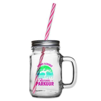Parkour, Freerunning, Street Workout, Acrobatic - Glass jar with handle and screw cap - clear - Right