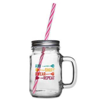 Darts Sport Club, Dartboard, Pfeil Sport Darts - Glass jar with handle and screw cap - clear - Right