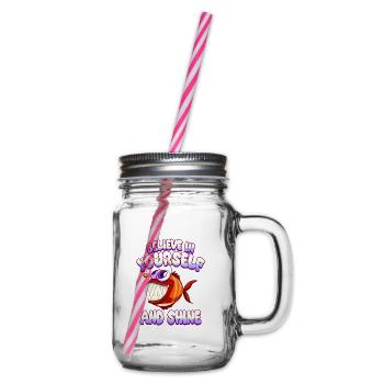 Be you! Self-confidence, positive thinking, motivation - Glass jar with handle and screw cap - clear - Right