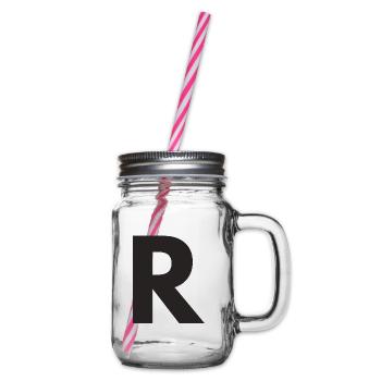 R - Glass jar with handle and screw cap - clear - Right