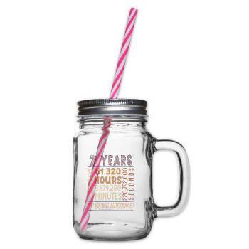 7 years old! Birthday gift for 7th birthday - Glass jar with handle and screw cap - clear - Right