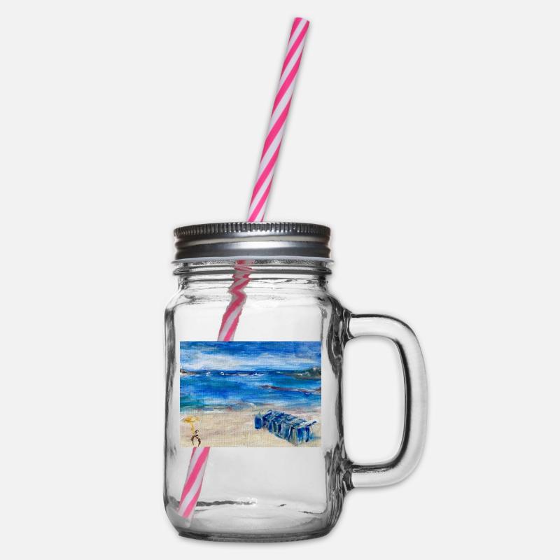 Plage d'été - Bocal à boisson - transparent