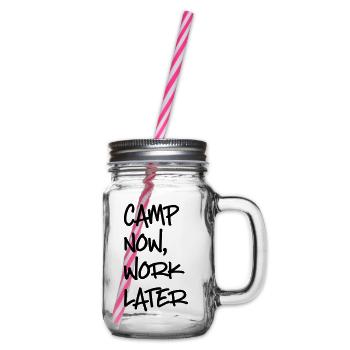 camping - Glass jar with handle and screw cap - clear - Right