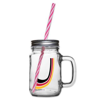 Germany bow lines flag - Glass jar with handle and screw cap - clear - Right