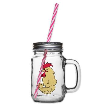 bodybuilder_hahn_2 - Glass jar with handle and screw cap - clear - Right