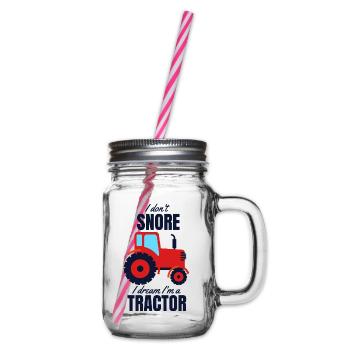 tractor - Glass jar with handle and screw cap - clear - Right