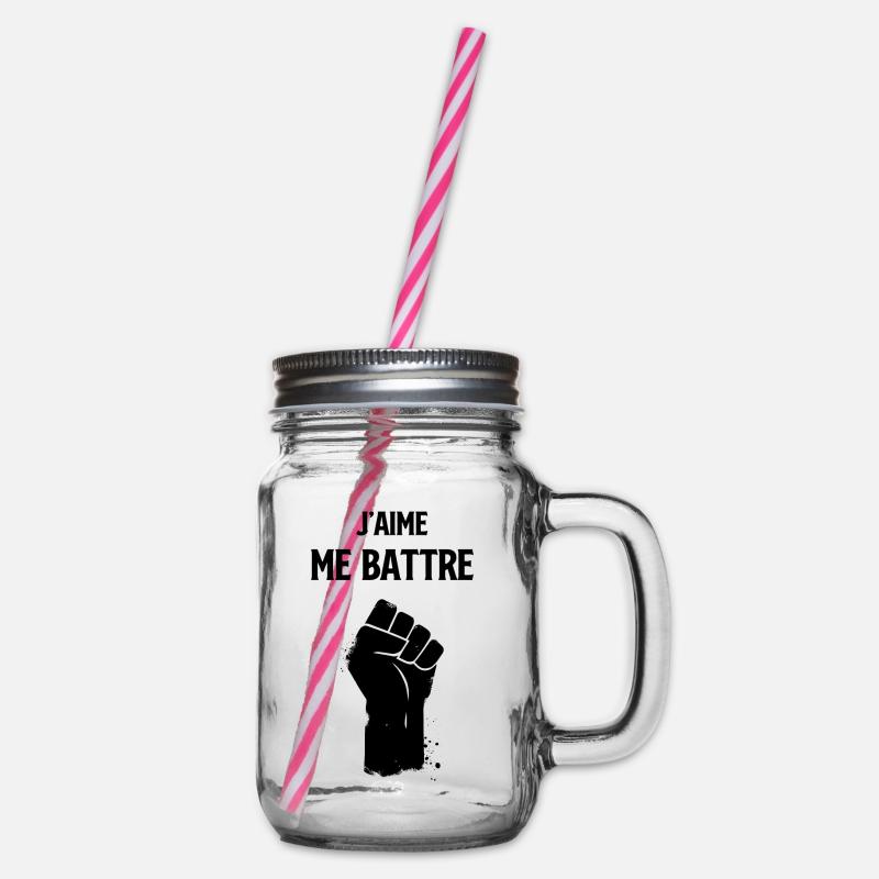 J'aime me battre - Bocal à boisson - transparent