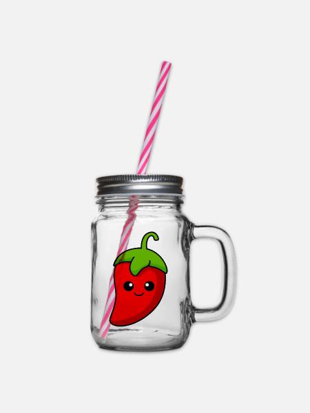 Chilli Comic - Henkelglas mit Schraubdeckel - Klar