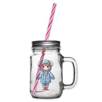 Magical Happiness - The Cute Anime Girl - Glass jar with handle and screw cap - clear - Right