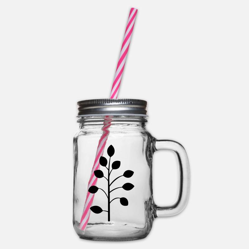 Blume mit Stiel - Henkelglas mit Schraubdeckel - Klar