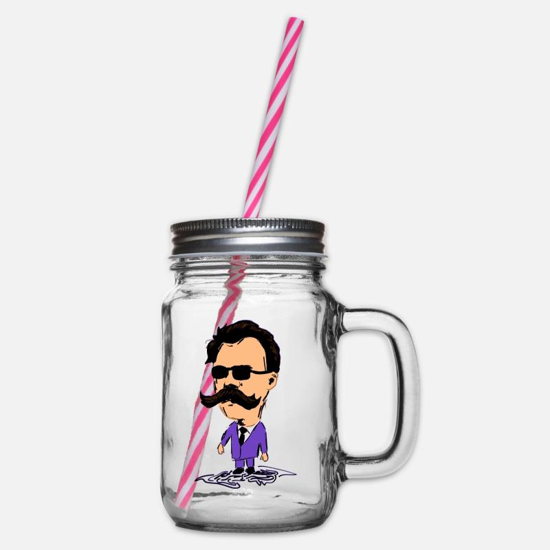 Nietzsche - Glass jar with handle and screw cap - clear