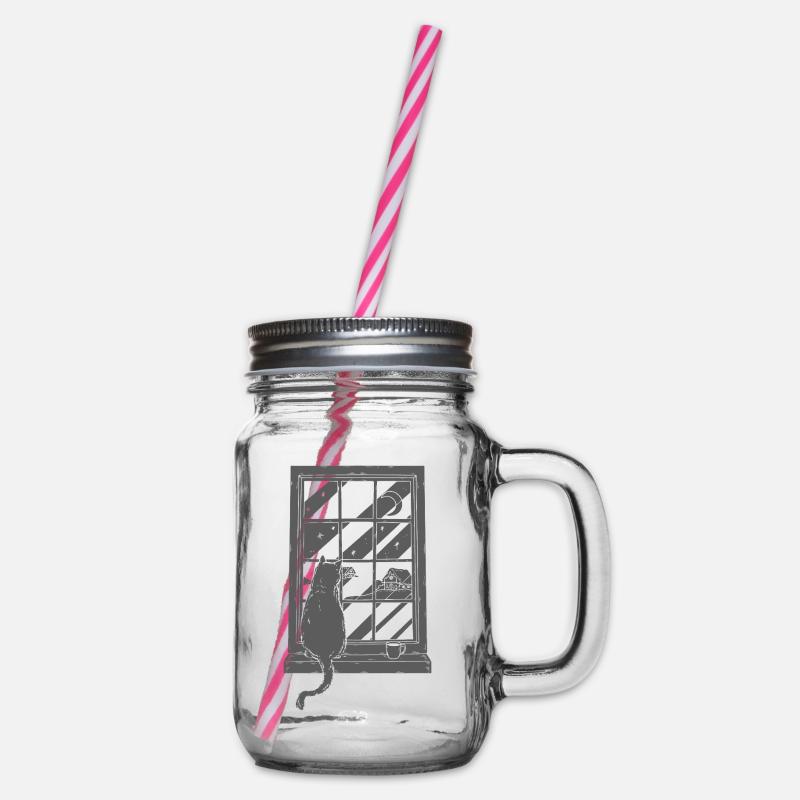 Café de chat Art graphique - Bocal à boisson - transparent