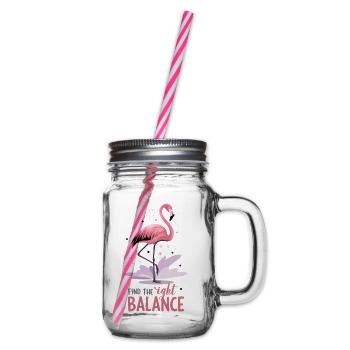 Trouver le bon équilibre Yoga de motivation flamant rose - Bocal à boisson - transparent - Droite