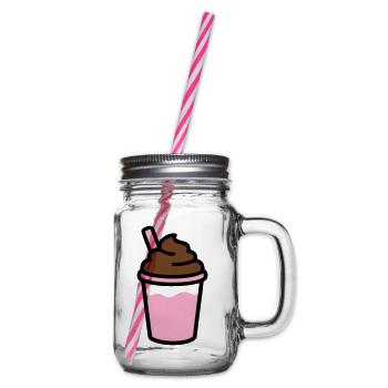 Logo du smoothie au café glacé - Bocal à boisson - transparent - Droite
