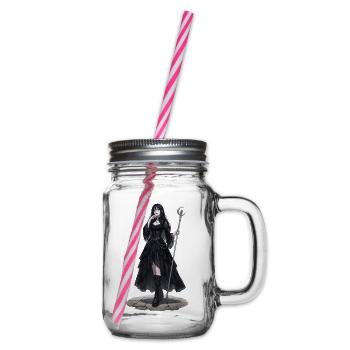 Gothic Hexenkönigin mit Stab - Henkelglas mit Schraubdeckel - Klar - Rechts