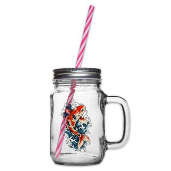 Koi-fische Japanische Koi-fische Koi-karpfen - Henkelglas mit Schraubdeckel - Klar - Rechts