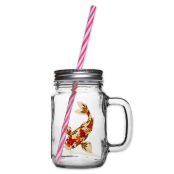 Koi-fische Japanische Koi-fische Koi-karpfen - Henkelglas mit Schraubdeckel - Klar - Rechts