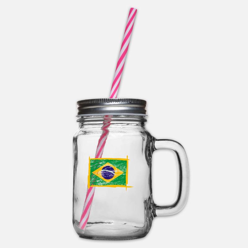 Brésil drapeau du Brésil - Bocal à boisson - transparent