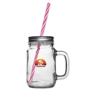 Cool Indonesia Beach Sunset Souvenir - Glass jar with handle and screw cap - clear - Right