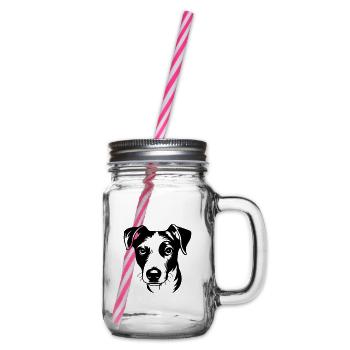 Jack Russel Terrier Tête de Chien - Bocal à boisson - transparent - Droite