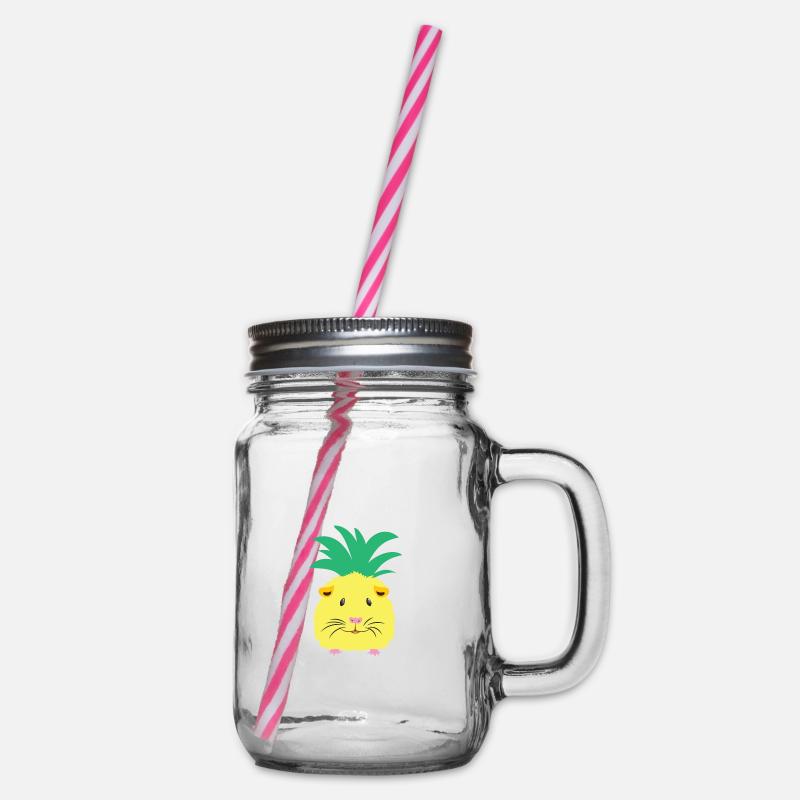 Cochon d'Inde ananas jaune - Bocal à boisson - transparent
