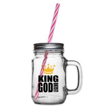 König Gottes Legende - Henkelglas mit Schraubdeckel - Klar - Rechts