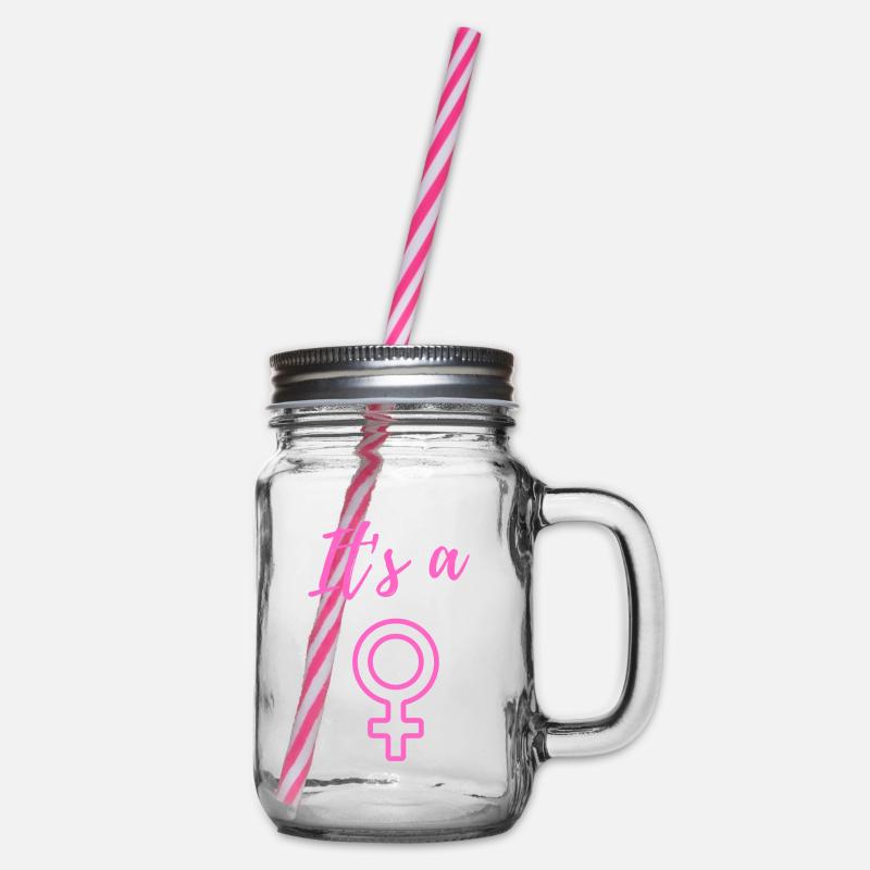 Annonce de bébé - Filles - Grossesse - Bocal à boisson - transparent