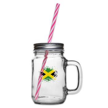 home country roots roots love Jamaica png - Glass jar with handle and screw cap - clear - Right