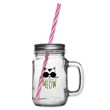 Cool Cat - Glass jar with handle and screw cap - clear - Right