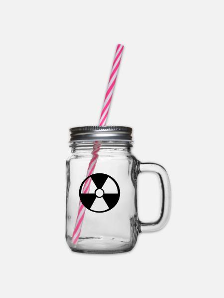 Atom Zeichen - Henkelglas mit Schraubdeckel - Klar