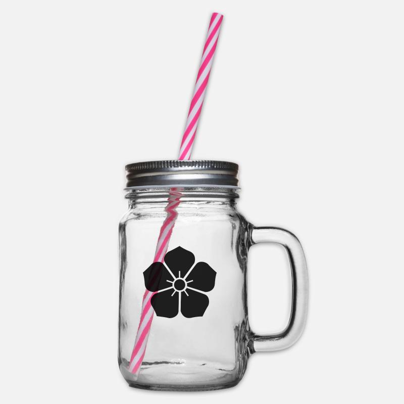 Symbole fleur - Bocal à boisson - transparent