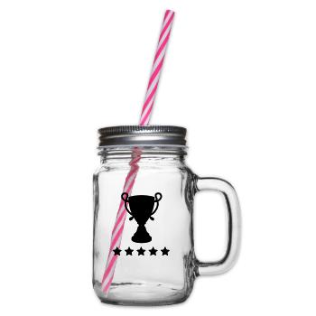pokal_star__f1 - Henkelglas mit Schraubdeckel - Klar - Rechts