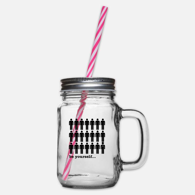 be yourself - Pfadfinder - Henkelglas mit Schraubdeckel - Klar