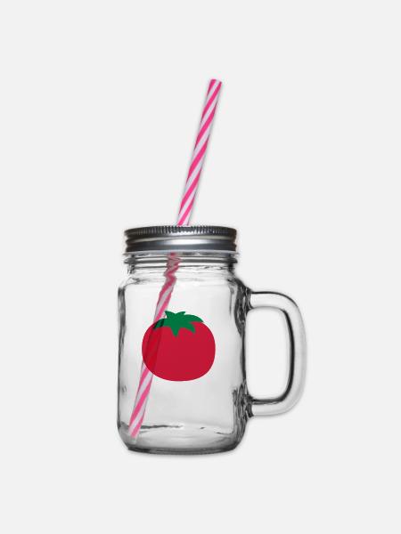 Tomate - Henkelglas mit Schraubdeckel - Klar