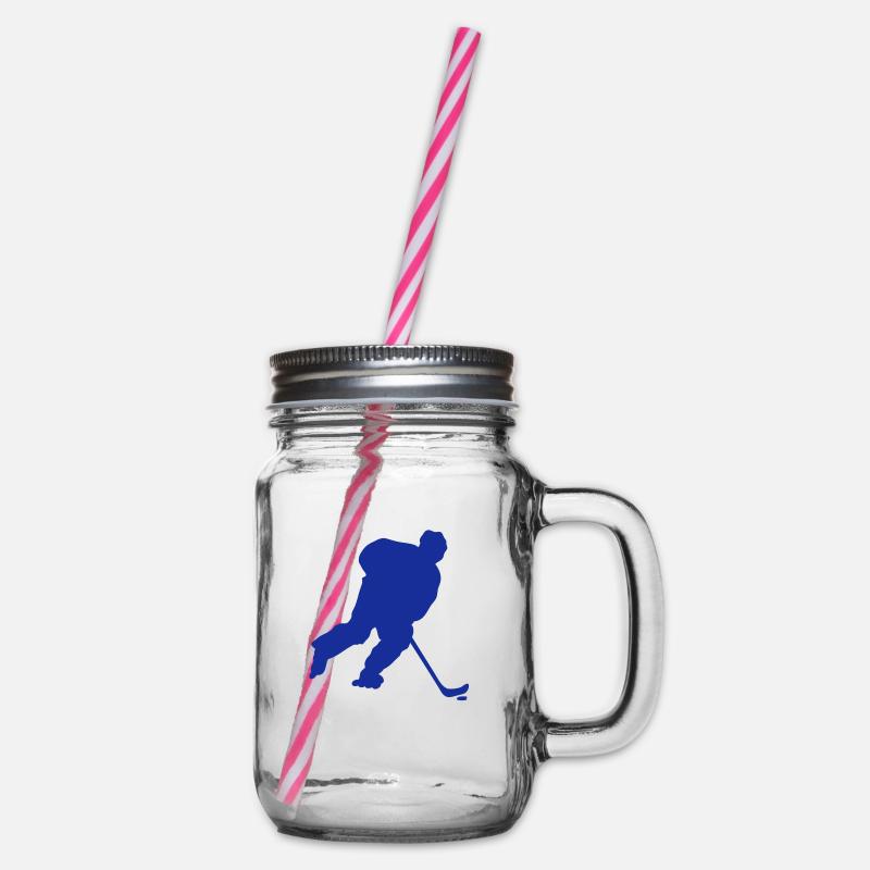 roller inline hockey silhouette4 dessin - Bocal à boisson - transparent