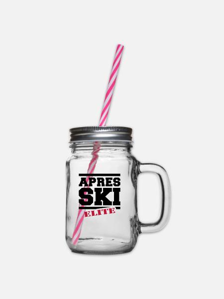 Après-Ski-Elite - Henkelglas mit Schraubdeckel - Klar