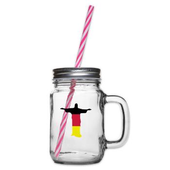 Jesus Rio dreifarbig - Henkelglas mit Schraubdeckel - Klar - Rechts