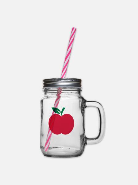 Apfel - Henkelglas mit Schraubdeckel - Klar