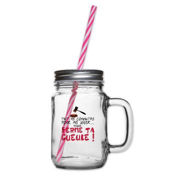 citation humour connaitre juger ferme ta - Bocal à boisson - transparent - Droite
