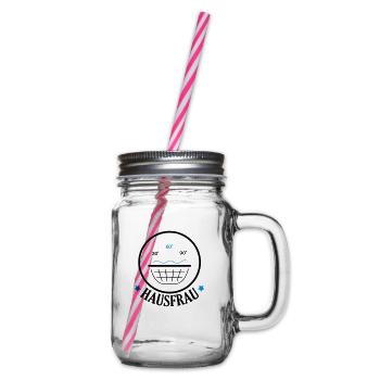 hausfrau_02 - Henkelglas mit Schraubdeckel - Klar - Rechts
