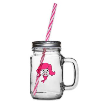cute_mermaid_02 - Henkelglas mit Schraubdeckel - Klar - Rechts
