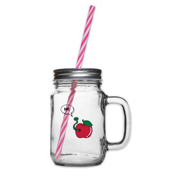 wurm_hi_02 - Glass jar with handle and screw cap - clear - Right