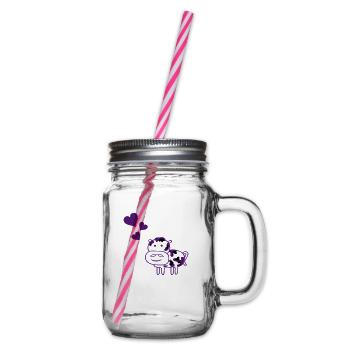 cow_in_love - Glass jar with handle and screw cap - clear - Right