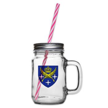 City coat of arms Saint Etienne Loire - Glass jar with handle and screw cap - clear - Right