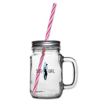 SUP Girl Stand Up Paddling - Glass jar with handle and screw cap - clear - Right