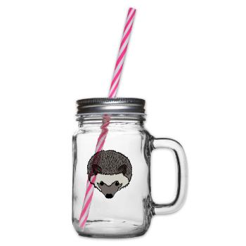 Igel Kopf - Henkelglas mit Schraubdeckel - Klar - Rechts