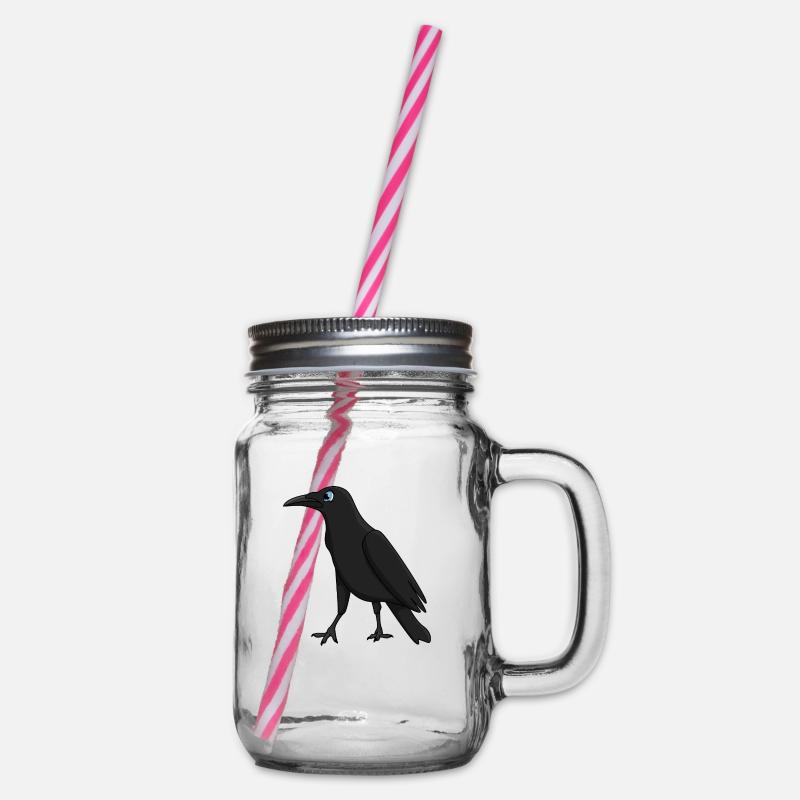 Krähe - Henkelglas mit Schraubdeckel - Klar